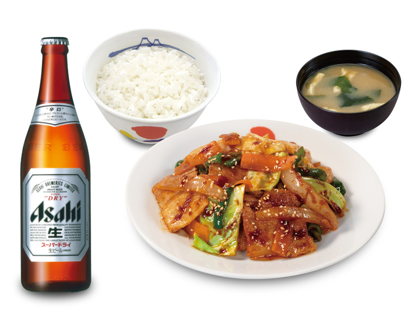 回鍋肉定食ビールセット　1,260円