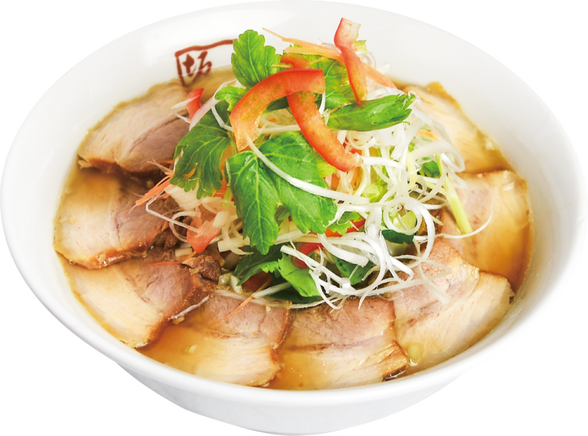 倍焼豚 季節野菜の生姜醤油ラーメン　1,430円(税込) / 大盛 1,590円(税込)