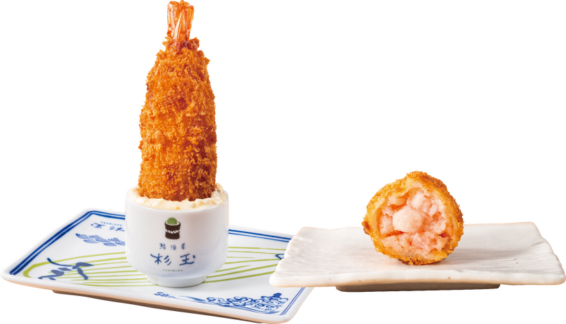 そびえ立つ、海老フライカツ ほんのりチーズのタルタルソース（税込495円）