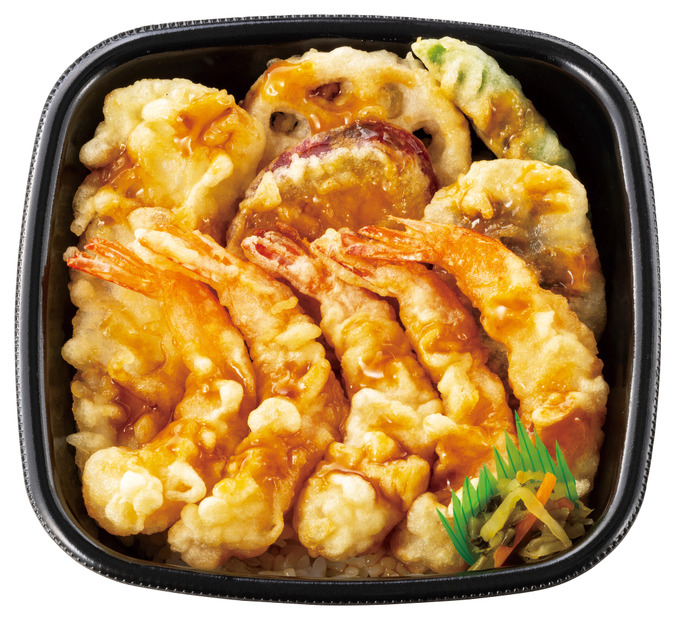 エビ5尾/イカ/カレイ/野菜3種  上・海鮮天丼　890円