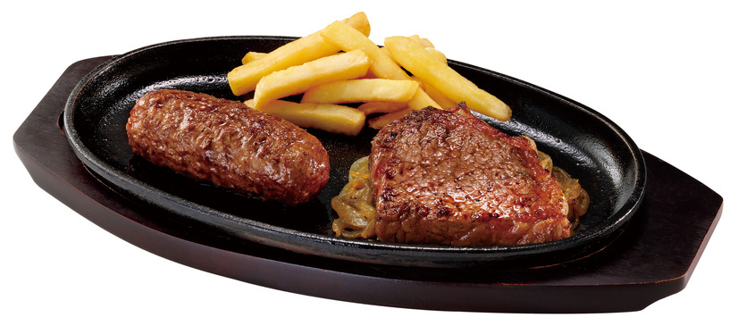 ブロンコおじさんのこだわり炭焼きがんこハンバーグ & 炭焼き極選サーロインステーキ　単品価格：300g（税込3,388円）
