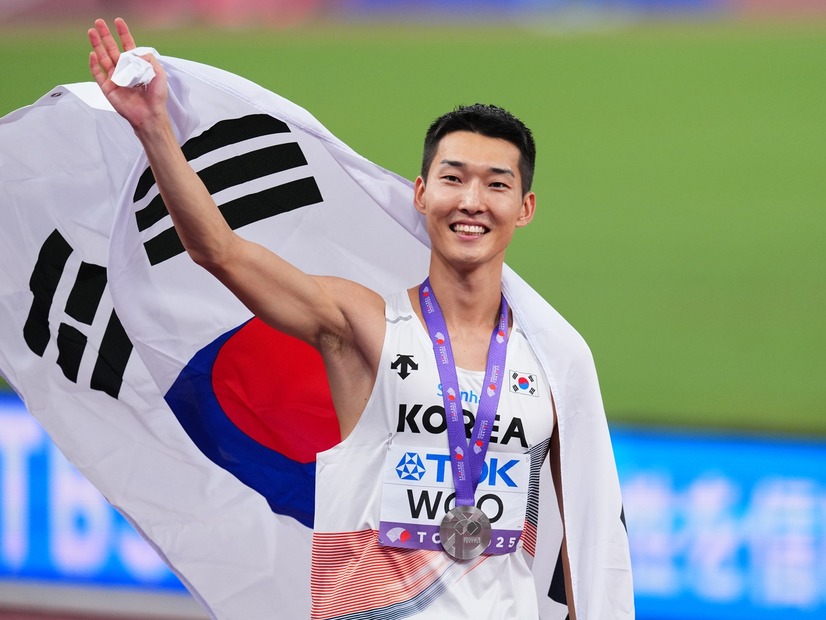 松岡修造の“熱烈応援”でも注目集めた韓国陸上スターが快挙！走高跳ウ・サンヒョクが銀、韓国勢初の世界陸上メダル2個目獲得