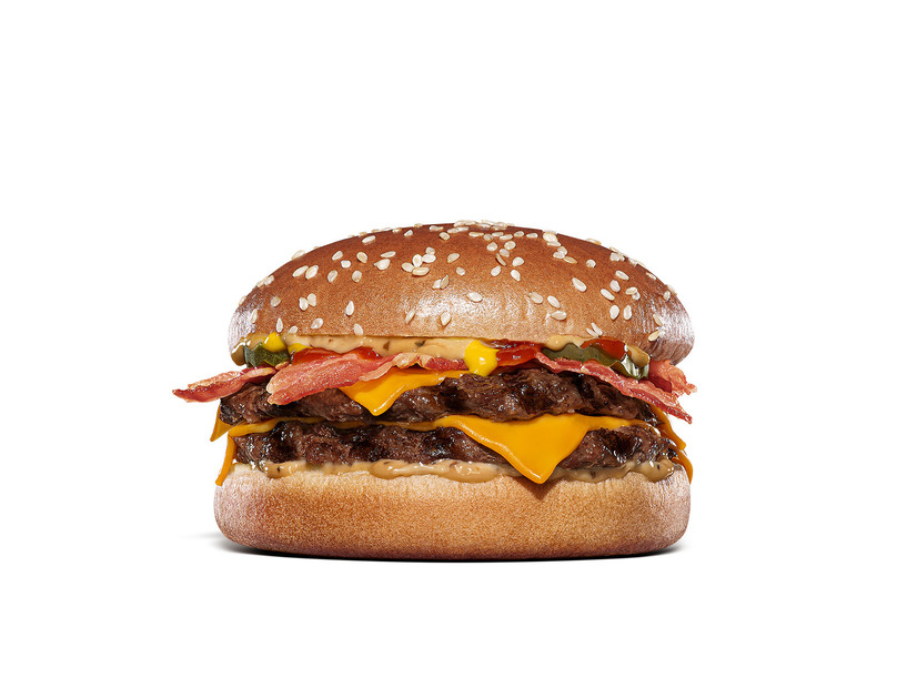 Bセット『フレームスモーク ベーコンダブルチーズバーガー』　セット1,190円