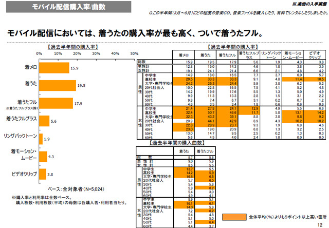 　社団法人日本レコード協会は25日、2009年度「音楽メディアユーザー実態調査」の報告書を公開した。
