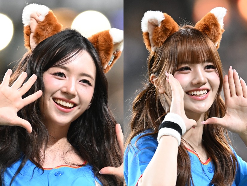「きつねダンス可愛すぎ！」！MADEIN S・マシロ＆セリナ、しっぽ付きユニフォーム姿にファン悶絶【PHOTO】