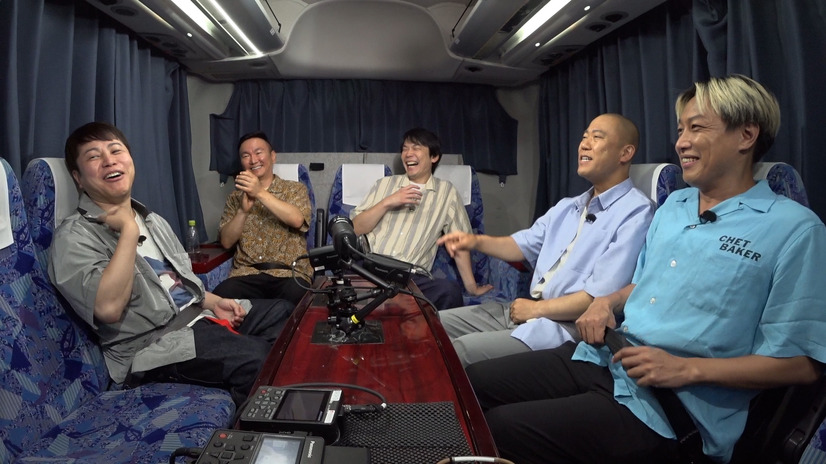 （左から）NONSTYLE・井上裕介、かまいたち／山内健司、濱家隆一、コロコロチキチキペッパーズ・ナダル、お見送り芸人しんいち（C）MBS