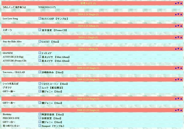 逮捕者がリンクを設定していたサイト「曲貼り精鋭達のたまり場」（画像）には多数の最新楽曲名が並んでいる