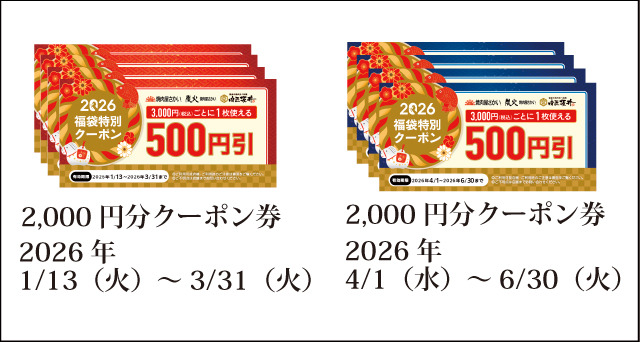 4,000円分のクーポン券（500円分×8枚）