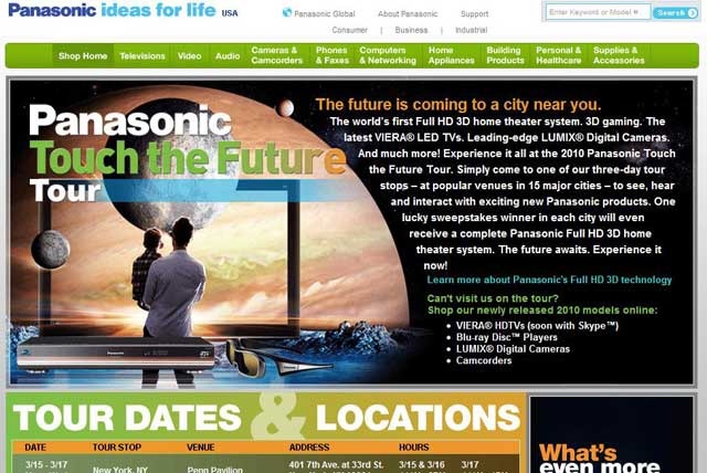 米国で開催中の3Dツアー「2010 Panasonic Touch the Future Tour」