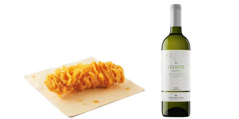 「カーネルクリスピー」 と 「セレステ・ヴェルデホ（スペイン/白ワイン）」