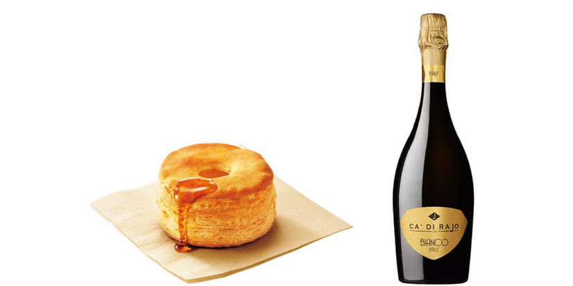 「ビスケット」 と 「カ・ディ・ライオ スプマンテ・ブリュット（イタリア/スパークリングワイン）」