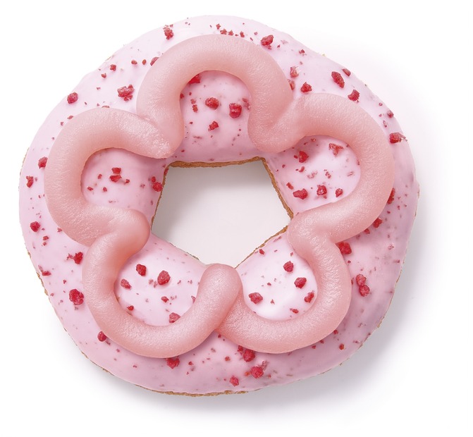 桜もちっとドーナツ 咲くいちごみるく（テイクアウト　216円 、イートイン　　220円）