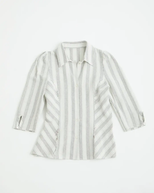 ＜ATTISESSION＞コットン ギャザー 6分袖 シャツ　¥15,950