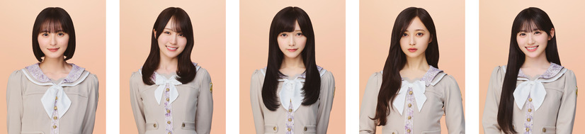 左から）遠藤さくら（4期生）　賀喜遥香（4期生）　池田瑛紗（5期生）　井上和（5期生）　川﨑桜（5期生）