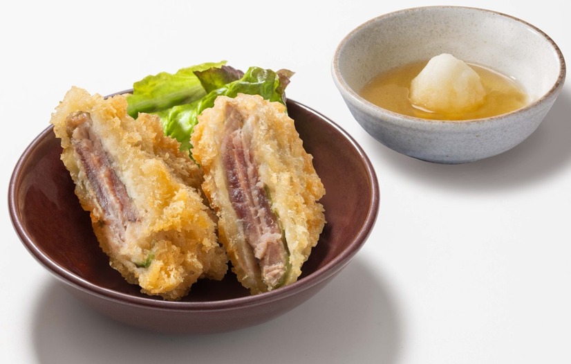 「鰹の梅はさみ揚げ」単品価格　1,250円 (税込)