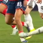 スパイク裏が足首に直撃…江原DFが事後処分で2試合出場停止に、首位との大一番は欠場 画像