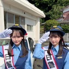 STU48・福田朱里＆原田清花、愛媛県西予警察署で1日警察署長に！白バイにまたがる姿も 画像