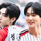 ENHYPEN・ソンフン＆ジョンウォン、爽やかなユニ姿で始球式に登場！“勝利の王子様”に 画像