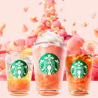 スターバックス、桃づくしの新商品発売！フラペ、ソーダ、ティーの3種が24日より登場 画像