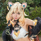 へそ出し×褐色肌に猫なギャルメイクが可愛い！『原神』シロネンが美脚眩しいしなやかなポージングで魅せる【写真8枚】 画像