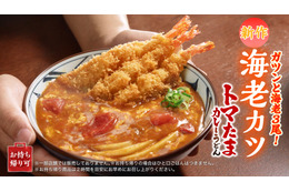 丸亀製麺、松岡昌宏と共同開発した「海老カツトマたまカレーうどん」21日より販売！