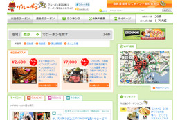 “Groupon系”サービスまとめサイト「グルーポンなう」がリニューアル……ポイント制導入やクーポン絞込み機能など 画像