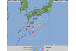 台風14号、明日夜に上陸のおそれ……関東でも強い雨に注意 画像