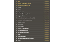 米国2010年版「働きがいのある会社ランキング」、グーグル等を抑えてSASが1位に 画像