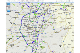【地震】マピオン、東日本大震災被災地のトラック通行実績情報を公開……HTML5のCanvasを使用 画像