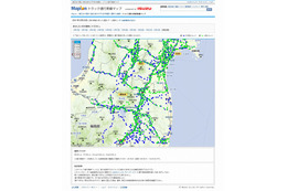 【地震】マピオン、東日本大震災被災地のトラック通行実績情報を公開……HTML5のCanvasを使用 画像