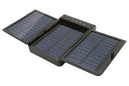 ソーラーパネル搭載モデル/手のひらボディの大容量モデル、モバイル機器向けバッテリ2製品 画像
