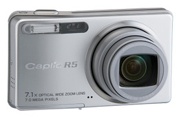 リコー、手ブレ補正機能と光学7.1倍ズーム搭載の724万画素コンパクトデジカメ「Caplio R5」 画像