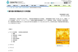 文部科学省「諸外国の教育動向2010年度版」刊行 画像