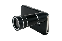 iPhone・スマホ・携帯電話で使えるカバー・ホルダー・三脚付き10倍望遠レンズ 画像