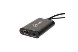 HDMI非搭載のパソコンでも映像出力を可能にする変換アダプタ……スピーカーへの出力も 画像