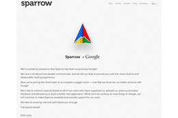 GoogleがiPhoneの人気メールクライアントのSparrowを買収 画像