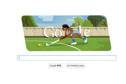 Googleロゴが毎日“オリンピック仕様”に……今日は「ホッケー」バージョン  画像
