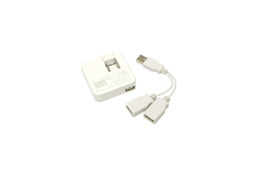 ダイヤテック、USB充電ケーブルを使ってiPodなどを2台同時に充電できるACアダプター 画像