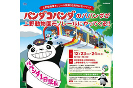 上野動物園モノレール開業55周年記念…「パンダコパンダ」とタイアップイベント　12月23-24日 画像