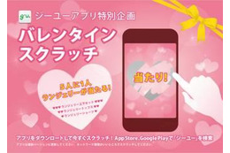 アプリ画面をスクラッチすると、ランジェリーが当たる…「g.u.」のバレンタイン企画 画像