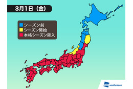 大阪など2府8県で“本格”花粉シーズン、東京では今シーズン一番の飛散 画像