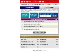 交通情報サービス、スマホ向けWebサービス 駐車場&レジャー情報 をdメニューに提供開始 画像