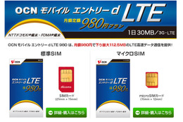 NTT Com、月額980円のLTEサービスの機能強化……SIMフリー「iPad mini」対応など 画像