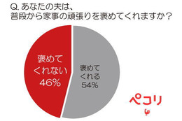 夫が家事を褒めてくれない主婦は半数近く! 画像