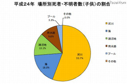 水難は6-8月に多発　2012年 画像