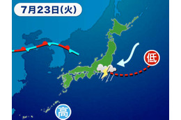 今夏のゲリラ豪雨の発生回数、東京は大阪の約3倍 画像