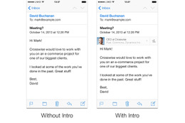 iPhoneのメールにLinkedInプロフィールを表示　新機能 画像