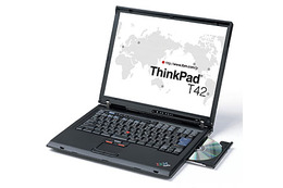 IBM、Pentium M 745＆MOBILITY RADEON 9600搭載のThinkPad T42など——15V型SXGA+液晶やDVDマルチドライブも採用 画像