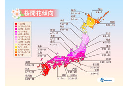 2014年の桜の開花予想、北日本はやや早め……ウェザーニューズが発表 画像