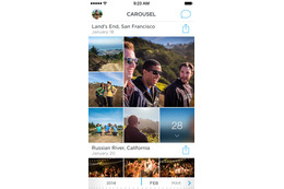 Dropboxが携帯電話のカメラと直結……ギャラリーアプリ「Carousel」をリリース